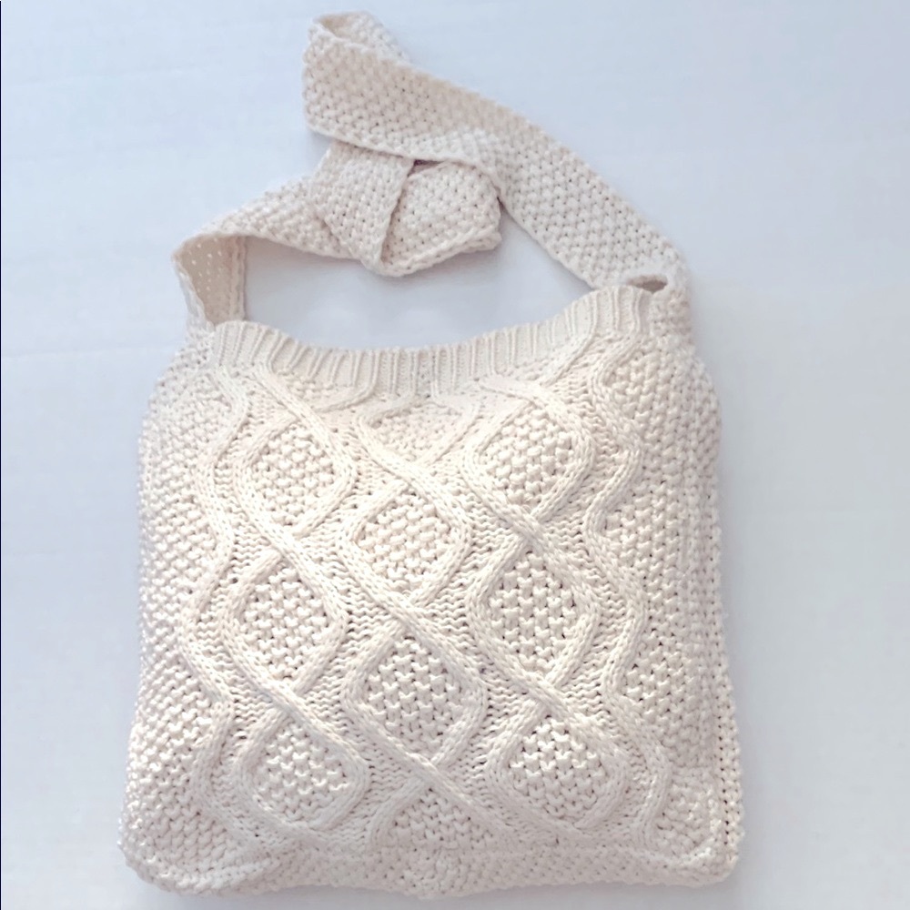 Crochet Tote Bag, Knit Shoulder Bag